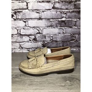 Johnston Murphy Passport Beige Leather Tassel Kiltie Loafers Shoes Men Sz 8.5 US